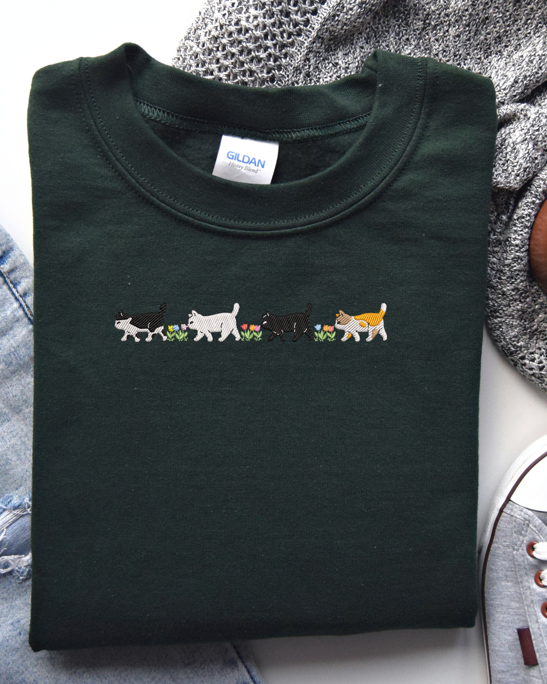 Flower Cats Crewneck